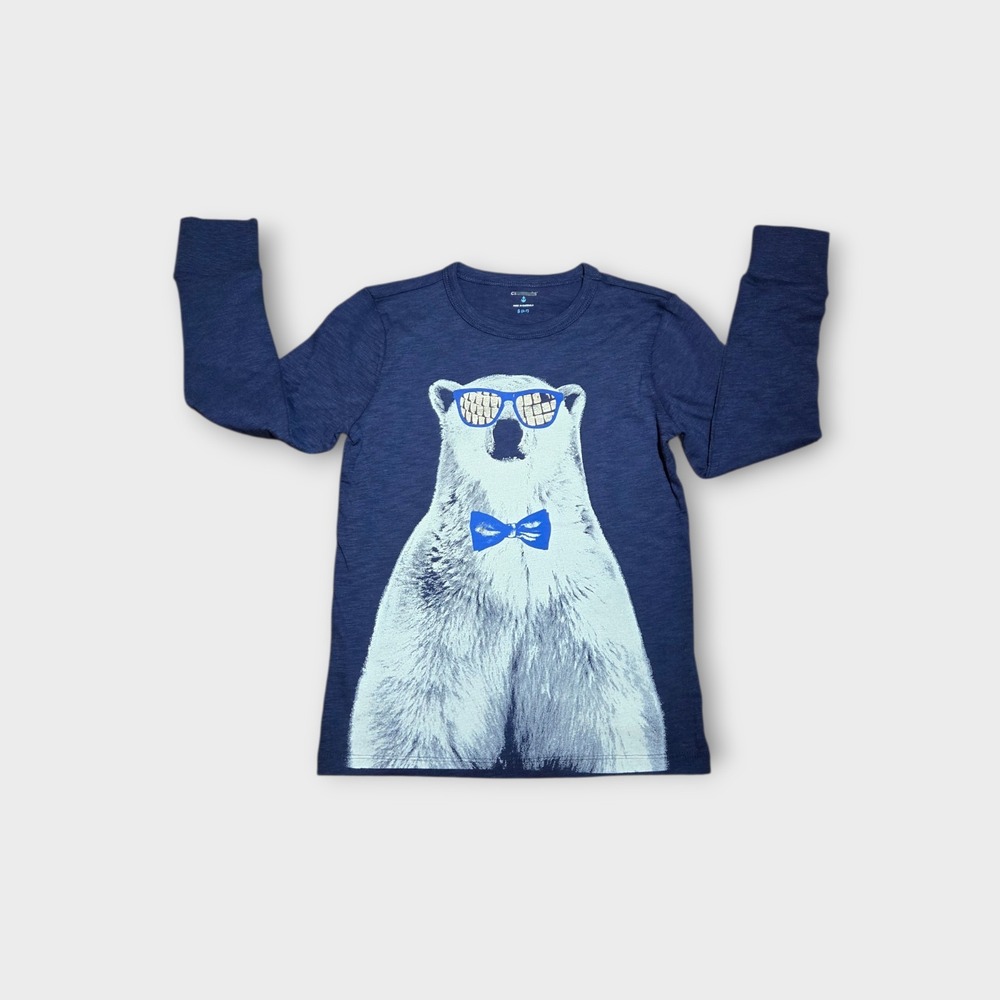 J Crew Crewcuts Graphic T-shirt Blue With Polar Bear Sz 6-7 Small